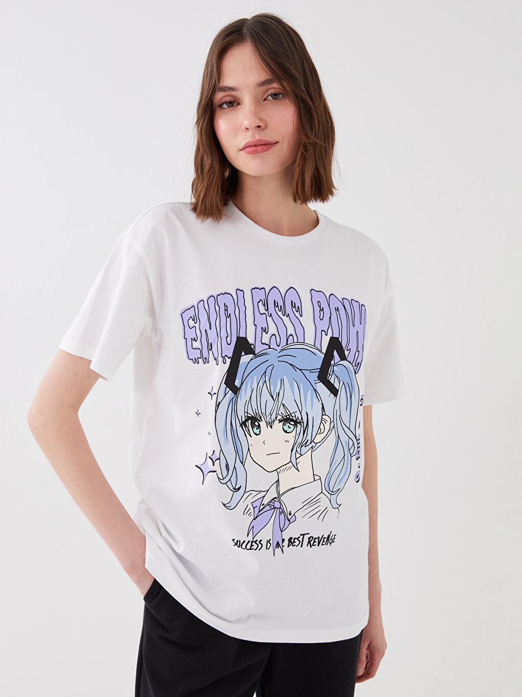 XSIDE Crew Neck Printed Short Sleeve Women's T-shirt - S3EN83Z8