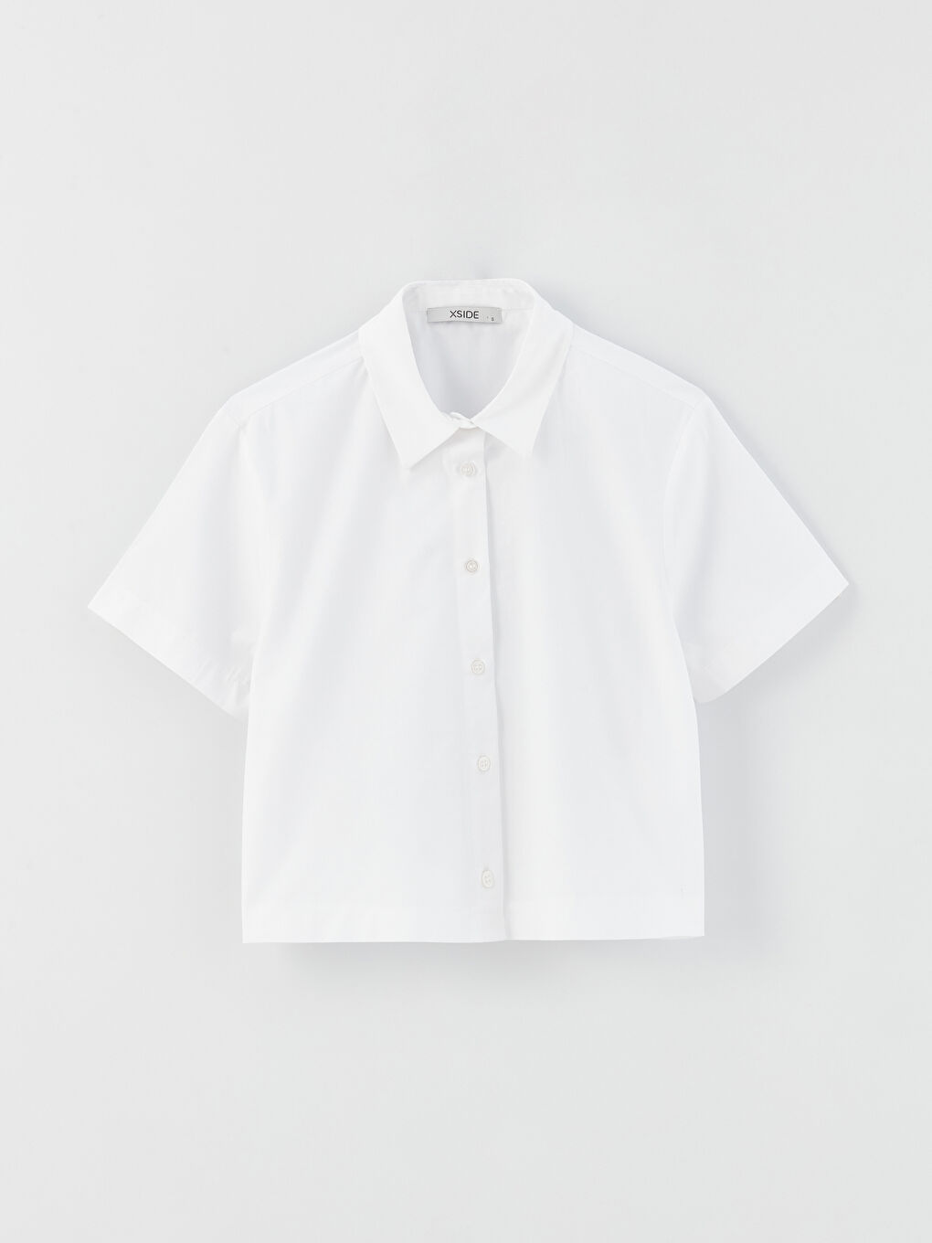 Cămașă Poplin Simplă pentru Femei cu Nasturi în Față-5