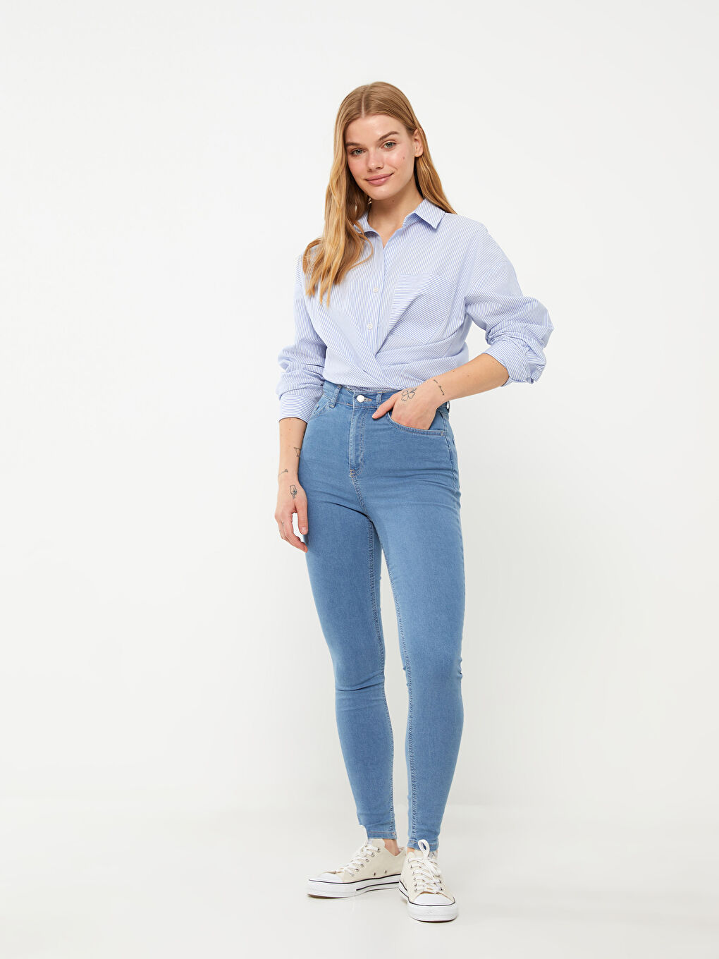 High Waist Slim Fit Women's Jeans