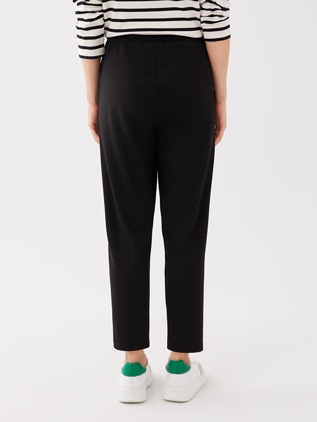 بنطلون رياضي سادة بخصر مرن للسيدات-3