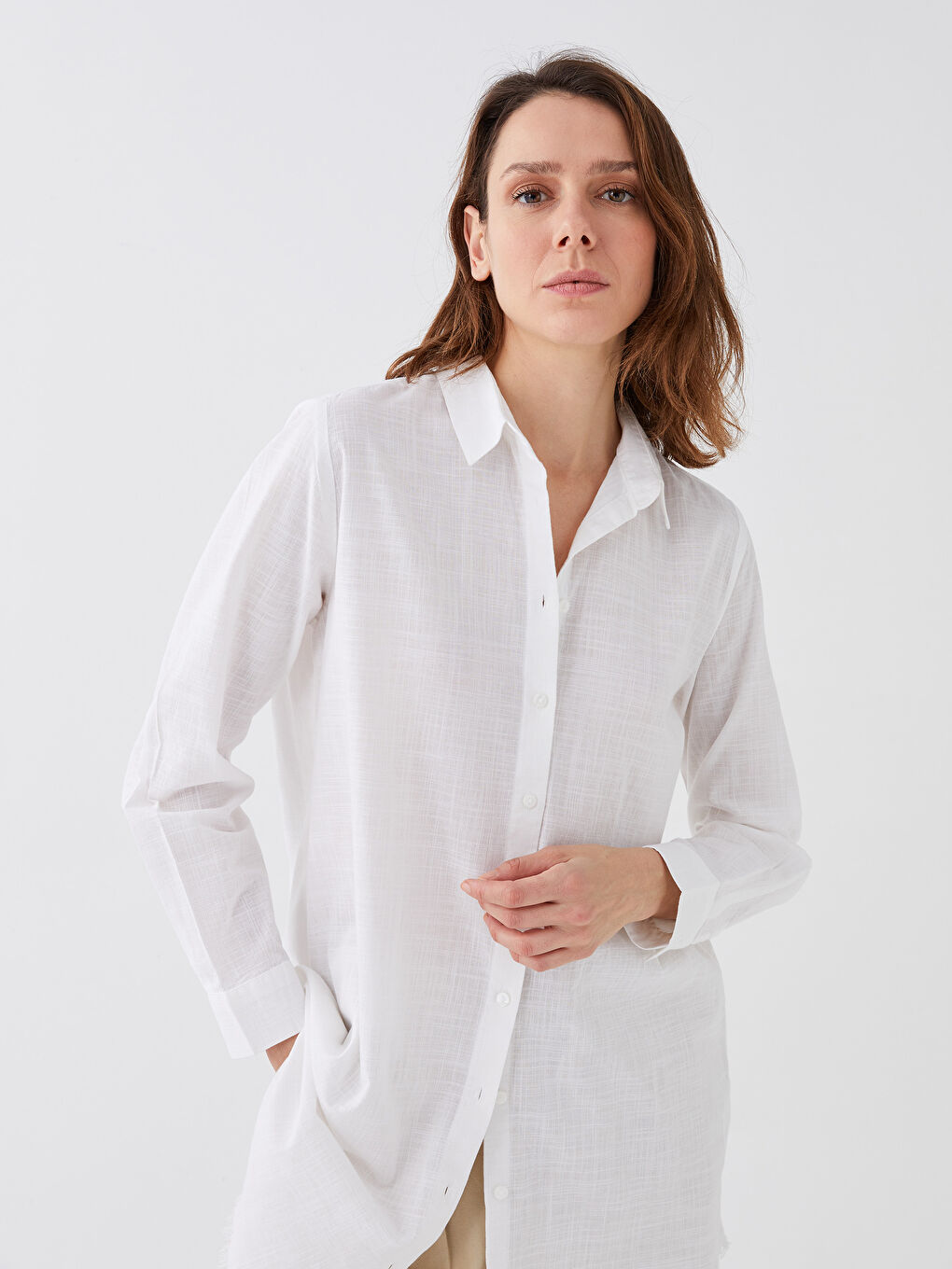Plain Long Sleeve Women's Shirt Tunic -S3EO10Z8-SZQ
