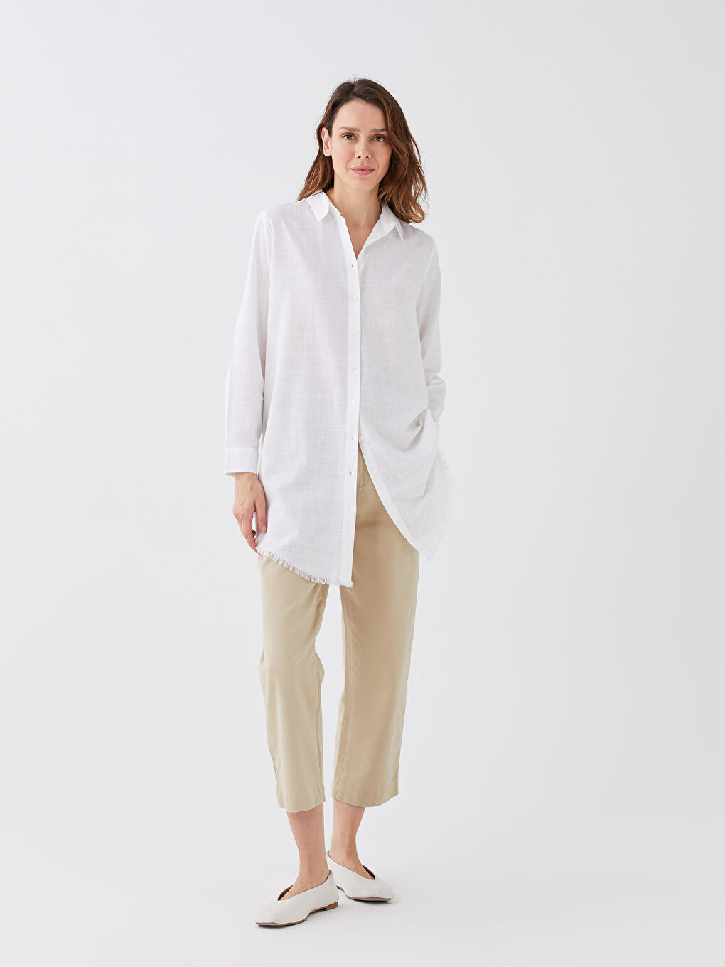Plain Long Sleeve Women's Shirt Tunic -S3EO10Z8-SZQ