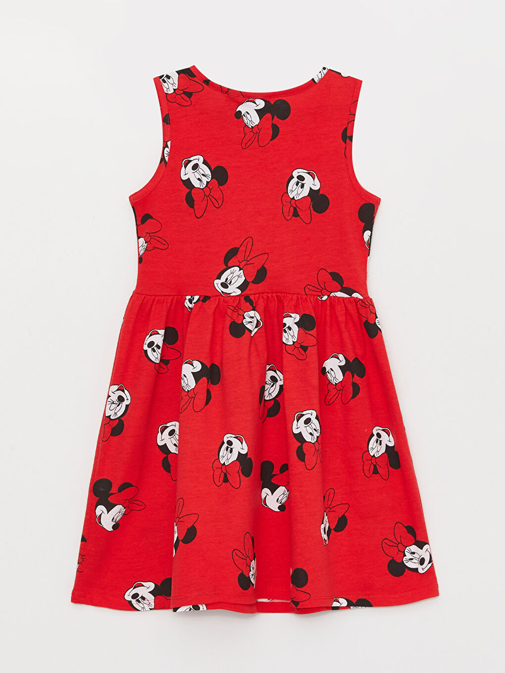 Crew Neck Minnie Mouse Printed Girls' Dress-1
