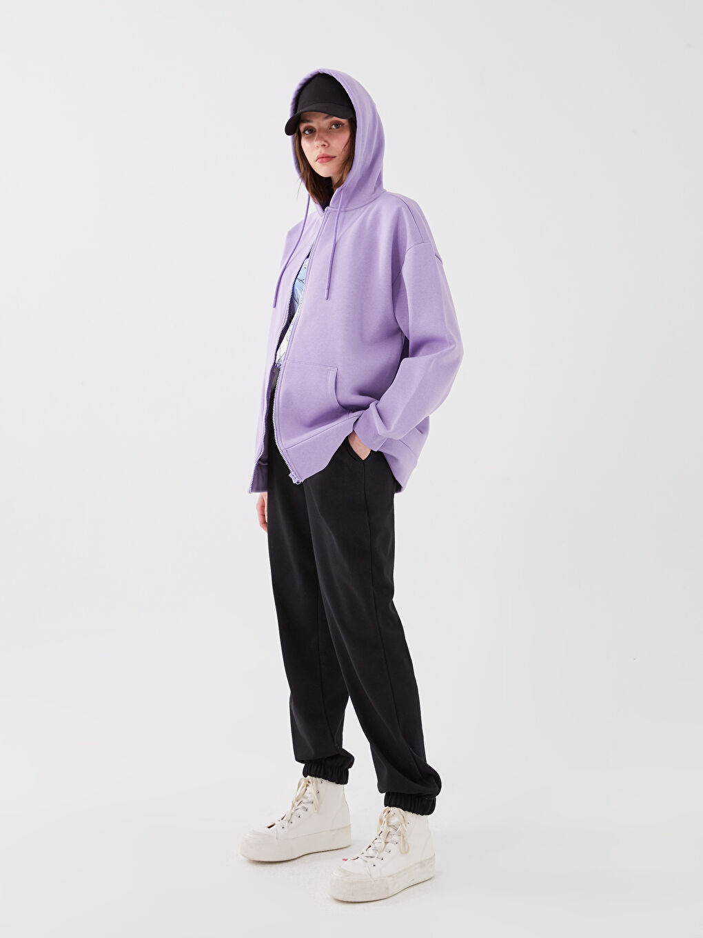 XSIDE Hooded Women's Thick Zip-Up Sweatshirt -S3EO23Z8-V35