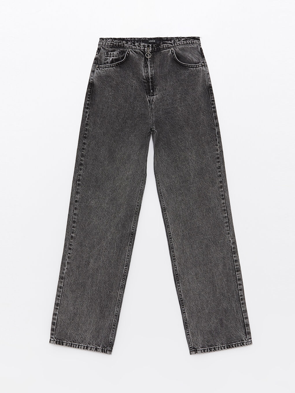 Antrasit Normal Bel Straight Fit Kadın Jean Pantolon-5