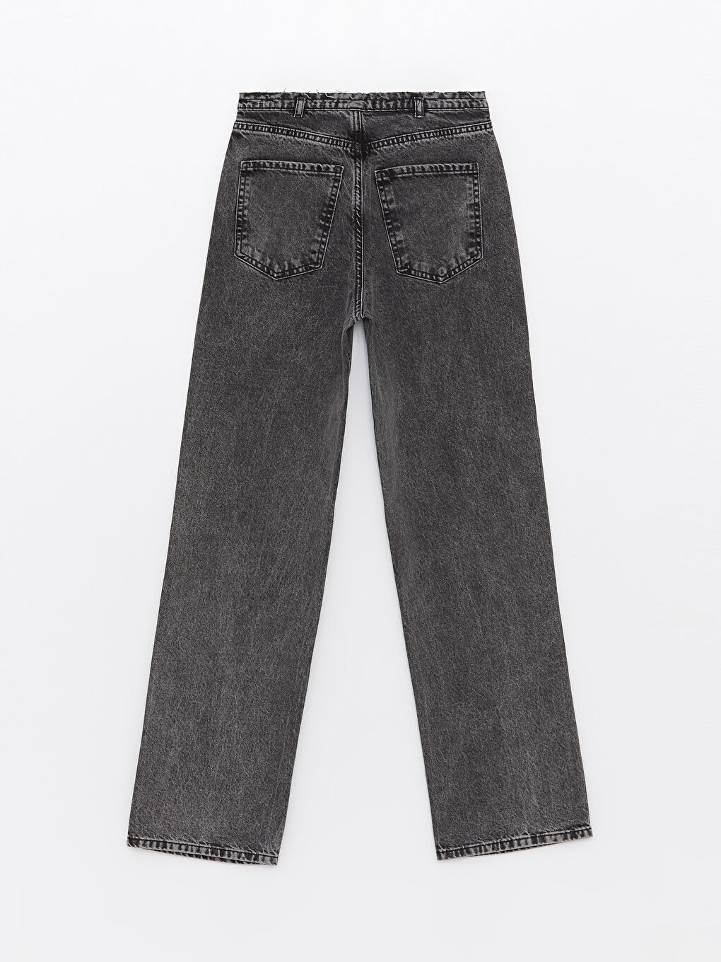 Antrasit Normal Bel Straight Fit Kadın Jean Pantolon-6