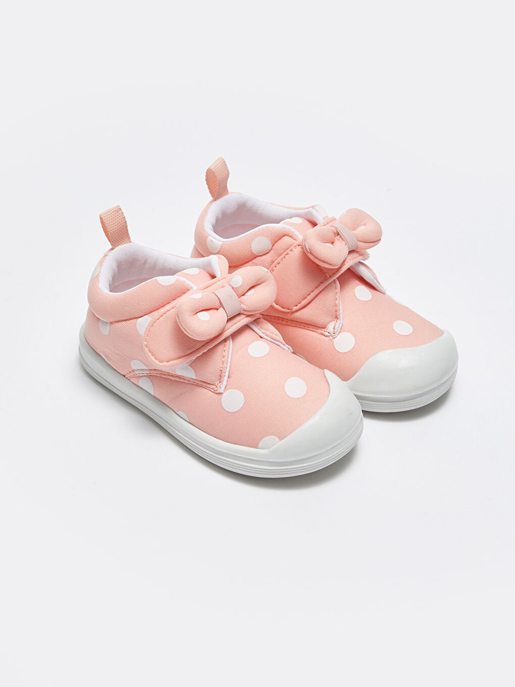 LCW STEPS Polka Dot Hook and Loop Closure Baby Girl First Step Shoes -S3EO38Z1-LT9