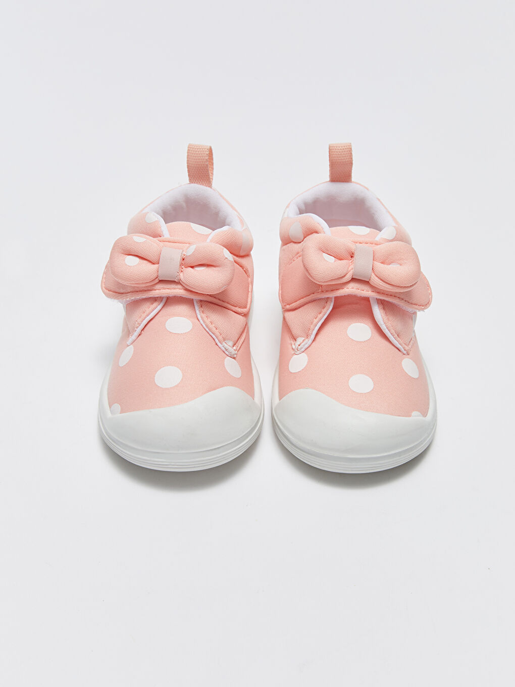LCW STEPS Polka Dot Hook and Loop Closure Baby Girl First Step Shoes -S3EO38Z1-LT9