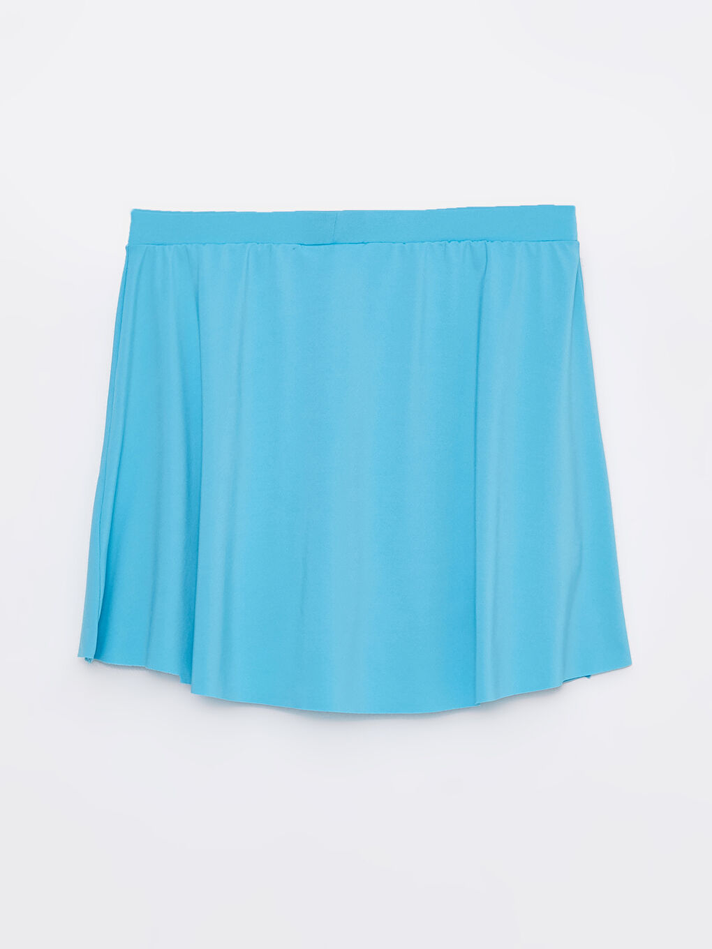 Mavi Kadın Beli Lastikli Düz Yüzme Şort Etek-7