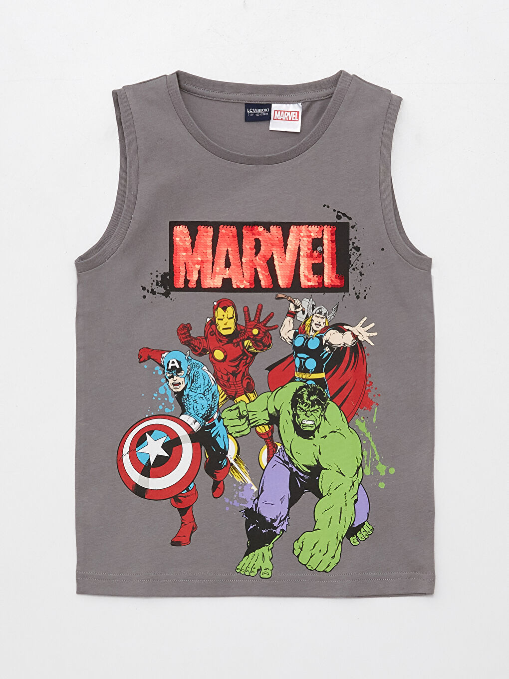 LCW Kids Crew Neck Marvel Printed Boy Athlete -S3EO43Z4-R2K