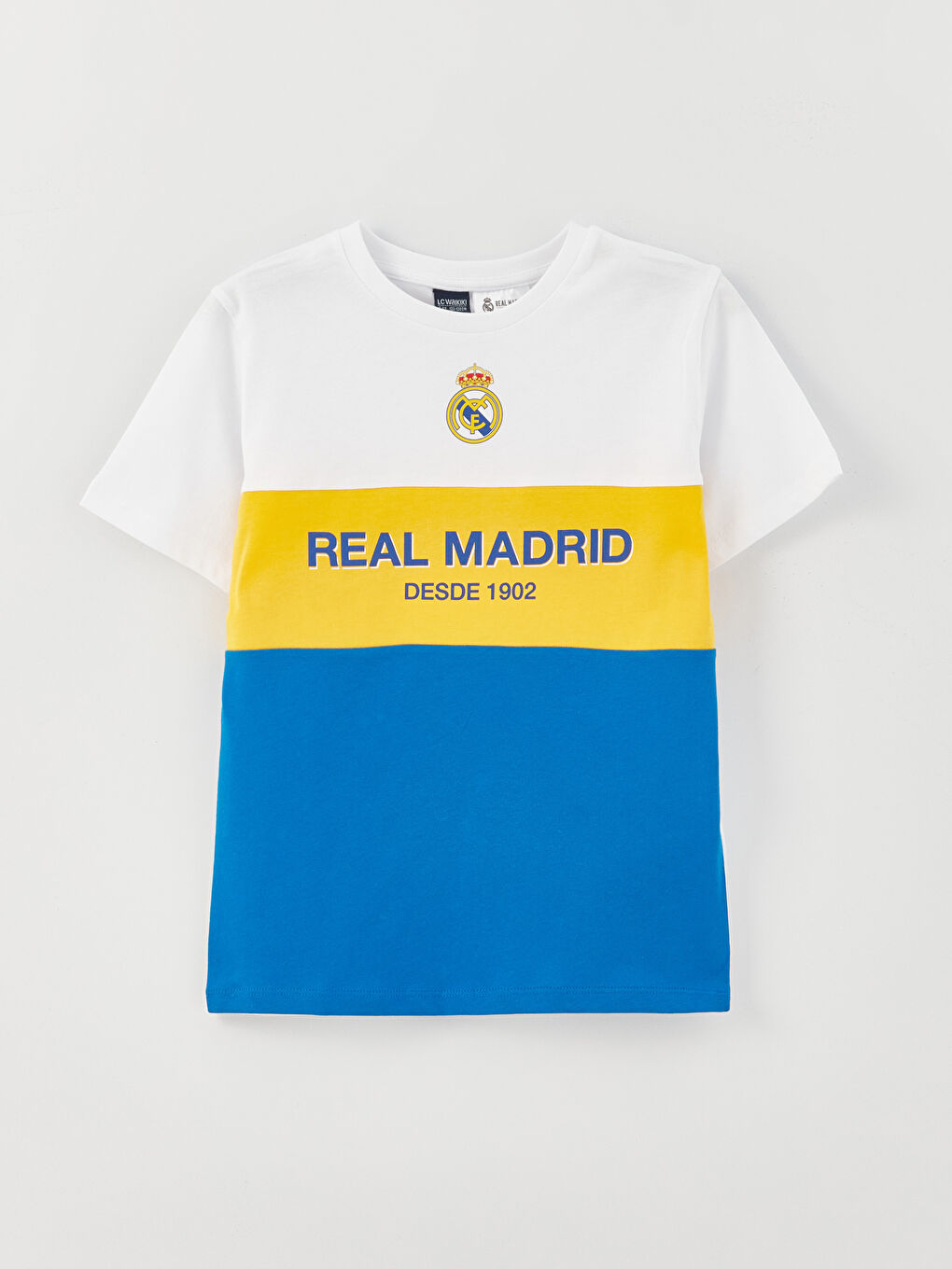 Футболка с круглым вырезом, с принтом Реал Мадрид, с коротким рукавом, для мальчиков