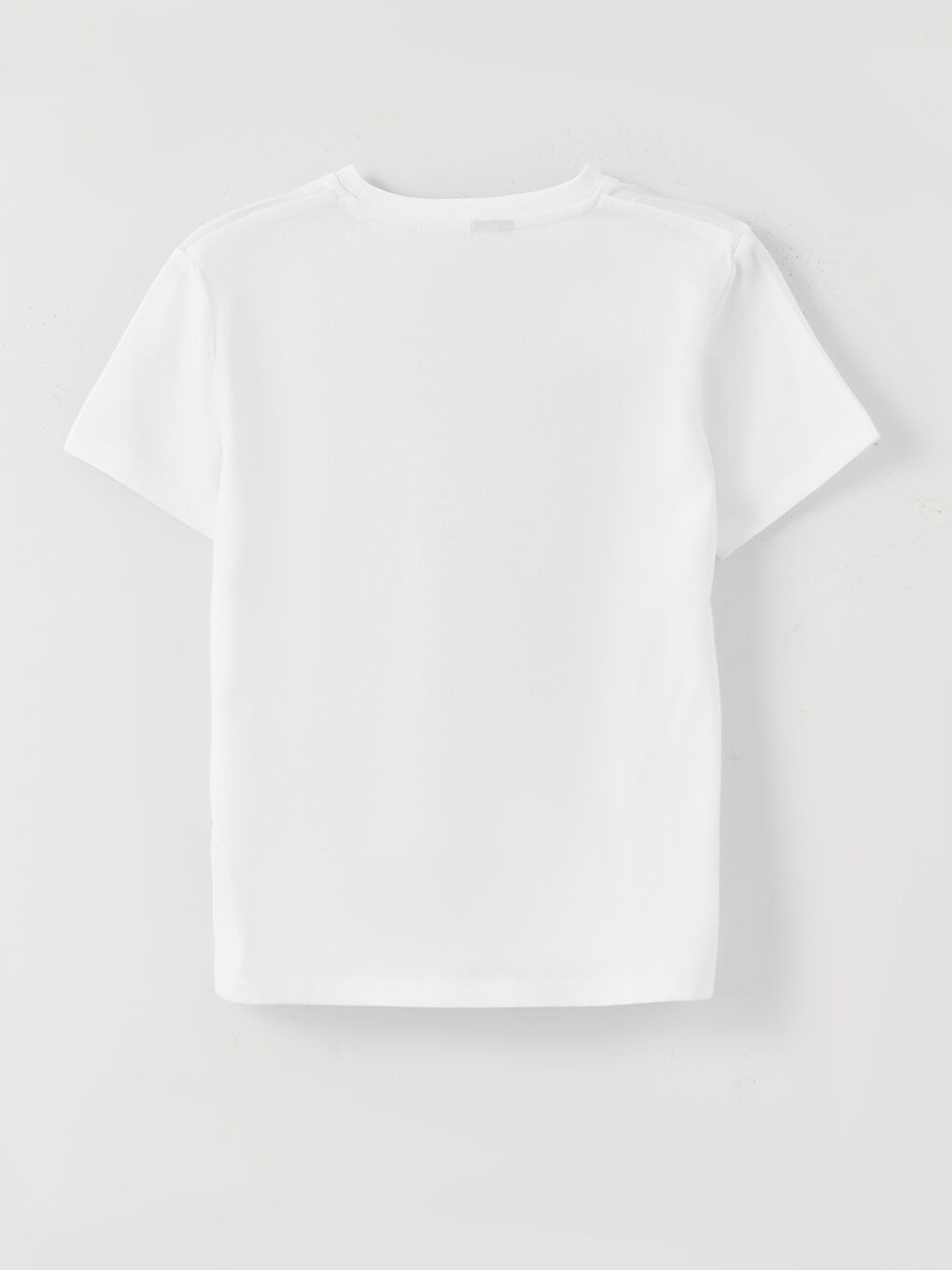 Beyaz Bisiklet Yaka İron Man Baskılı Kısa Kollu Erkek Çocuk Tişört-1