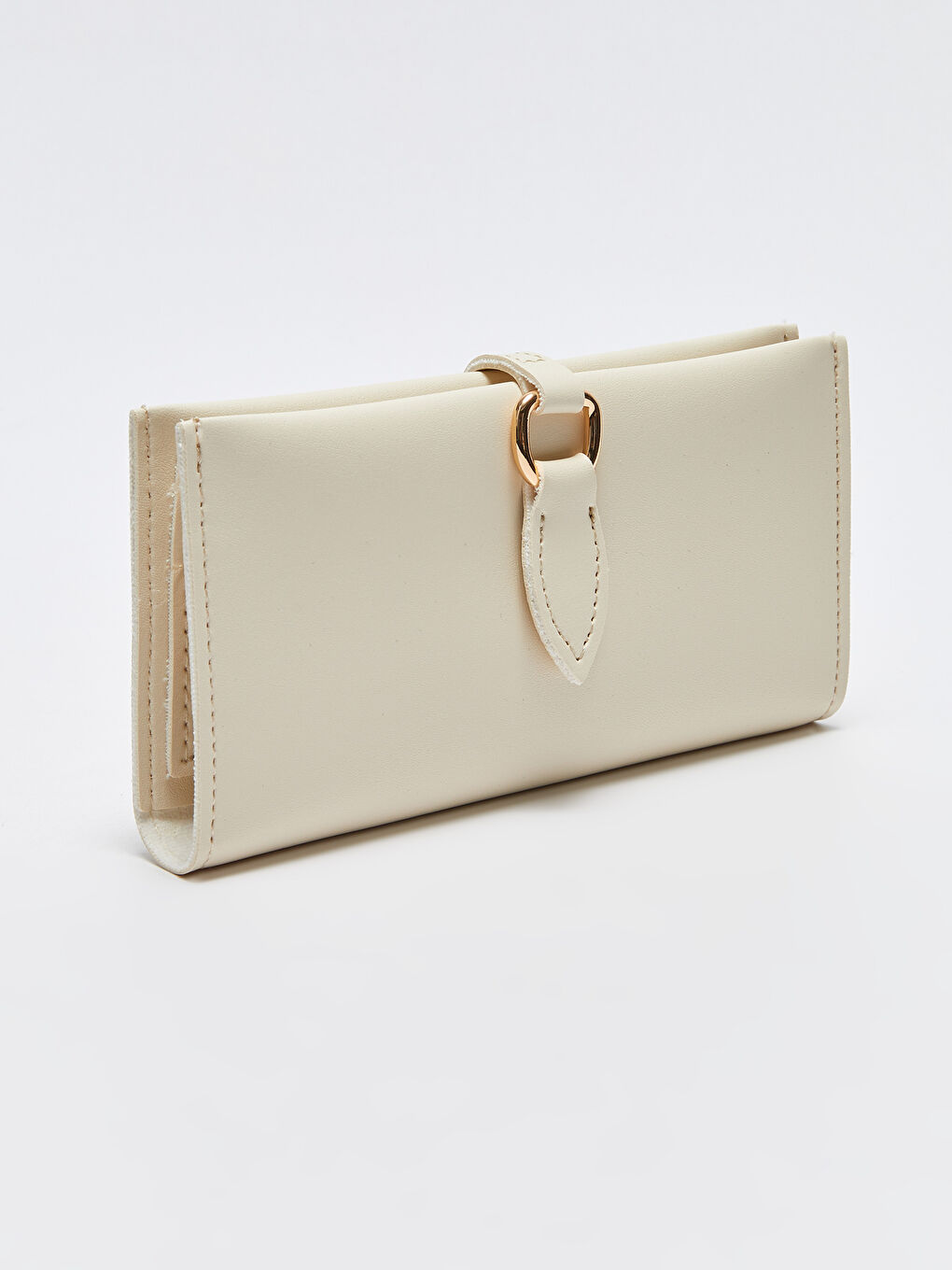 Bej Deri Görünümlü Kadın Cüzdan-1