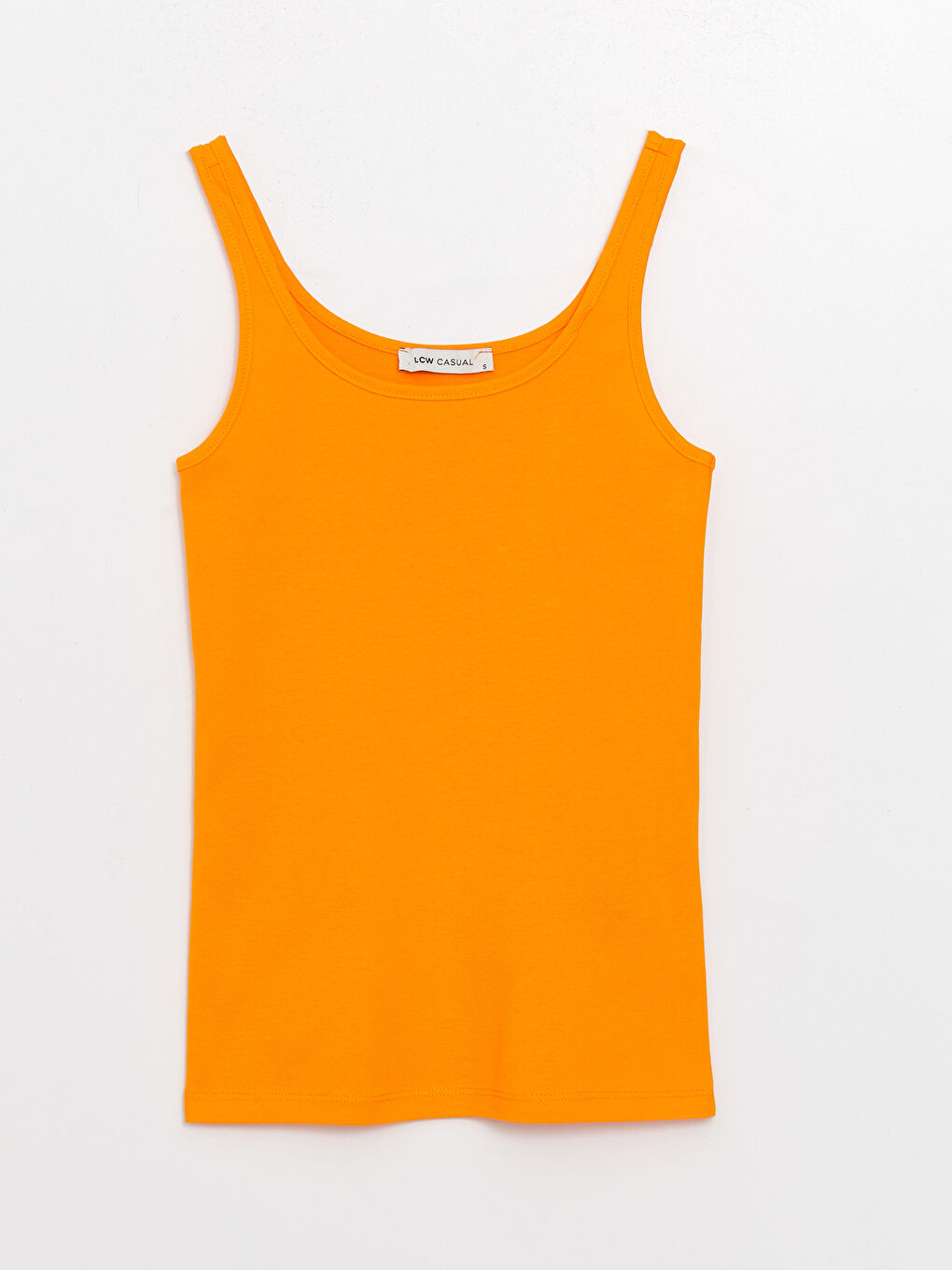 Женская майка с U-образным вырезом и однотонным дизайном-5