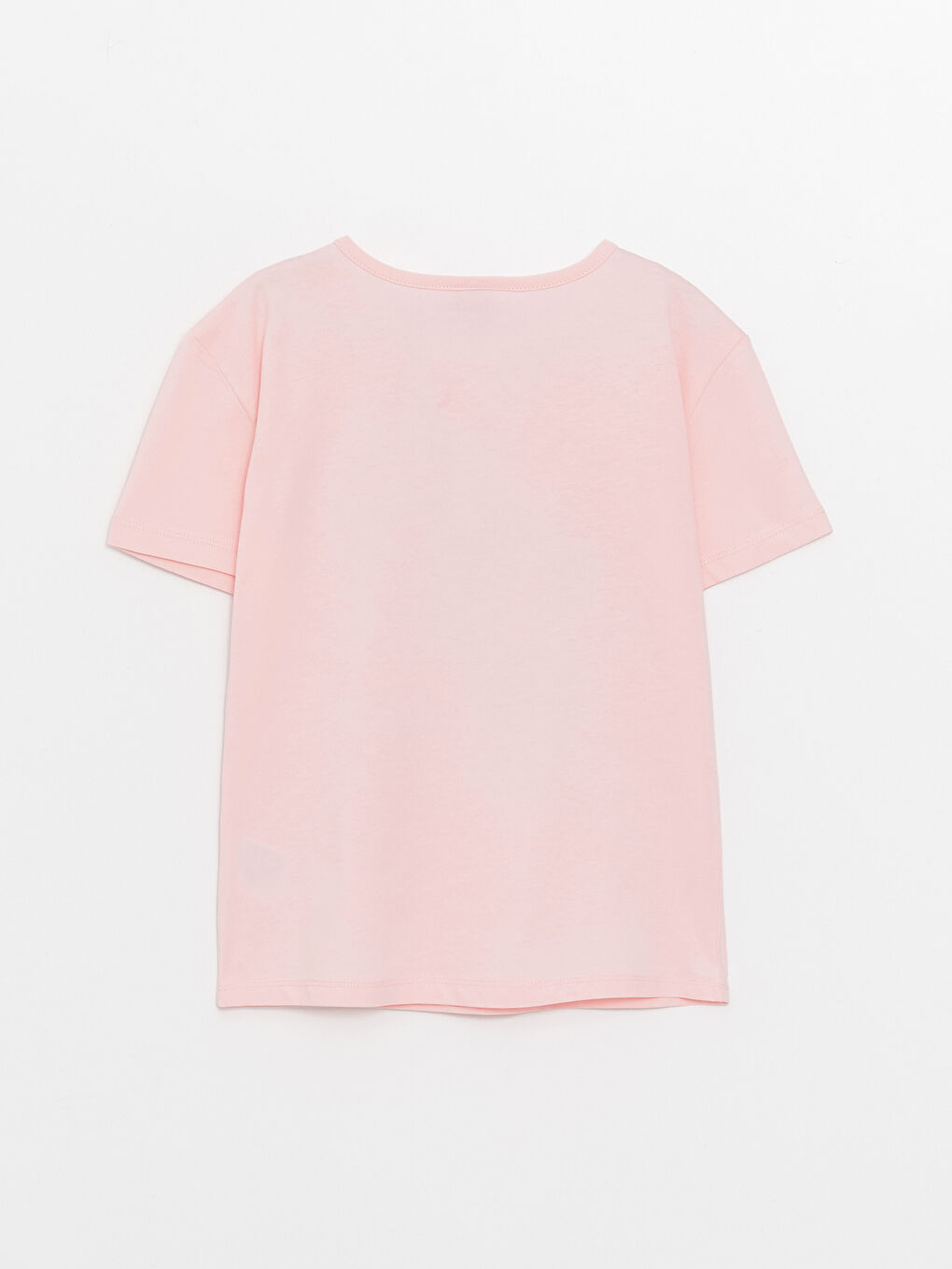 Pembe Bisiklet Yaka Baskılı Kısa Kollu Kız Çocuk Tişört-1