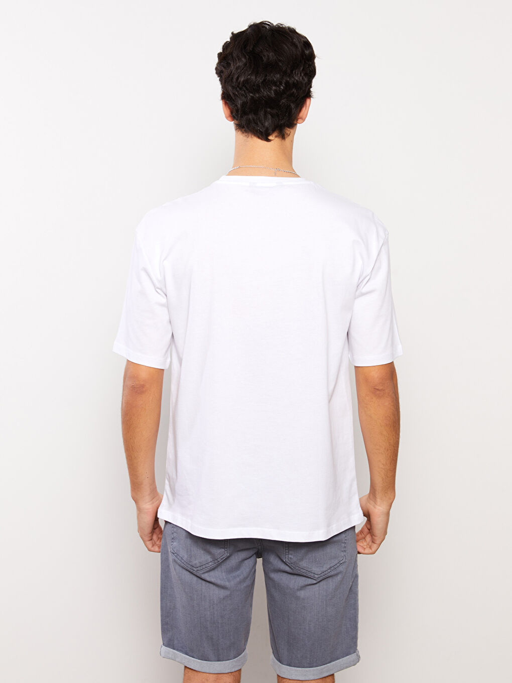 Crew Neck Short Sleeve Printed Combed Cotton Men's T-shirt-4