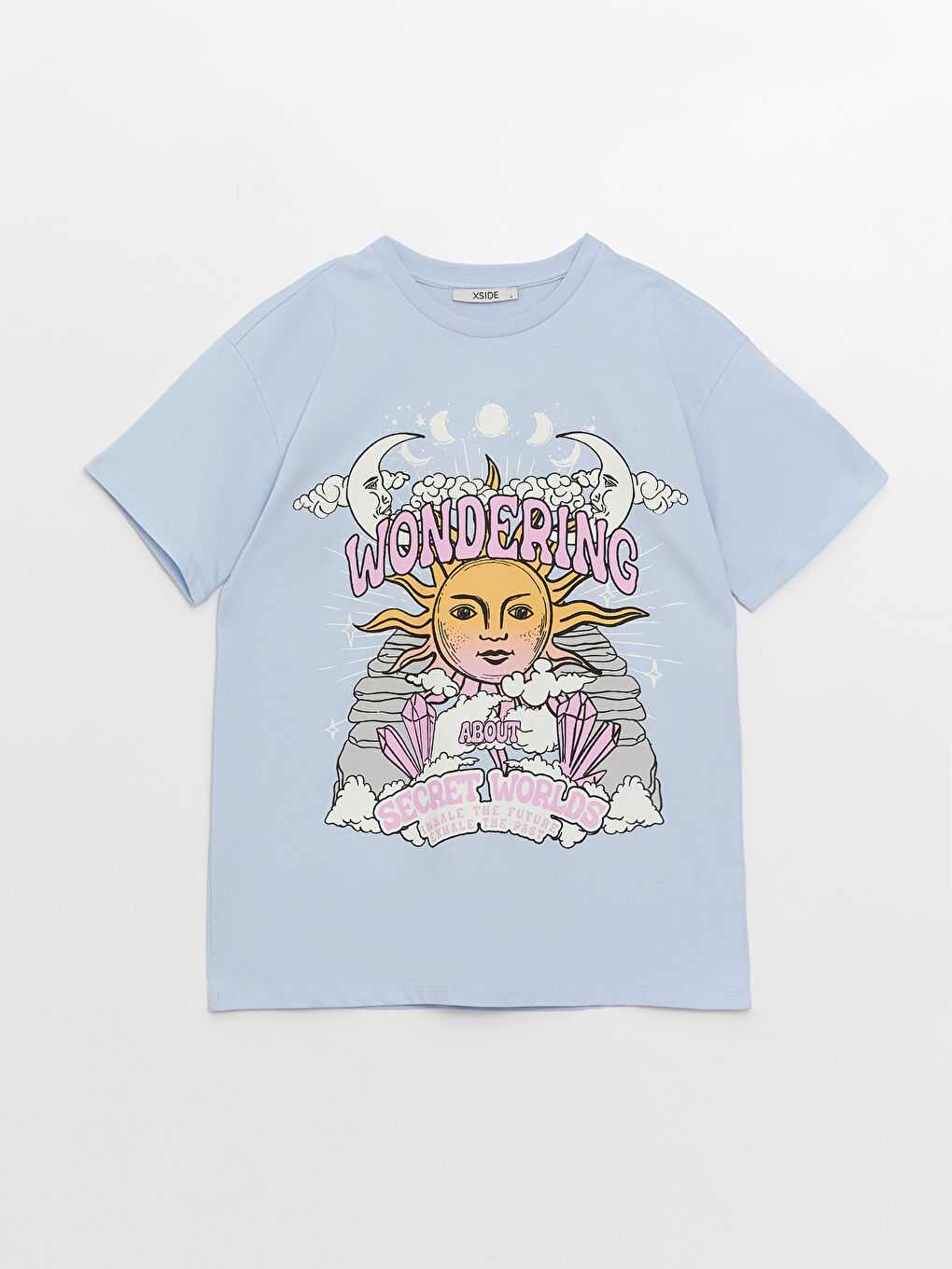 T-shirt à manches courtes imprimé à col rond pour Femmes-5