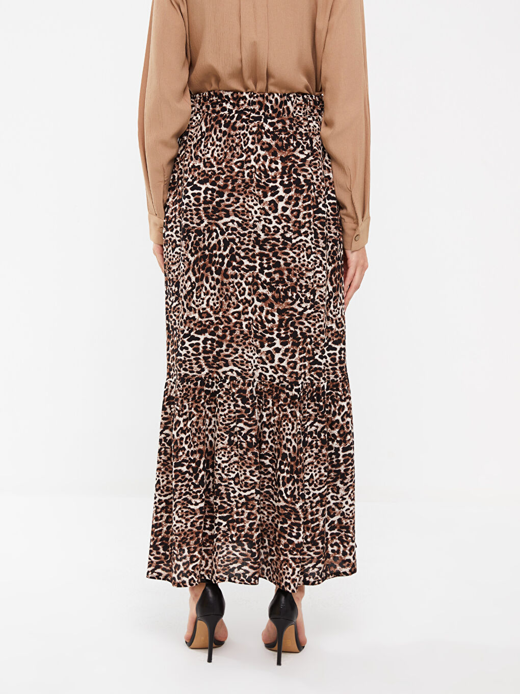 Elastic Waist Patterned A-Line Women's Skirt -S3EP66Z8-LQY