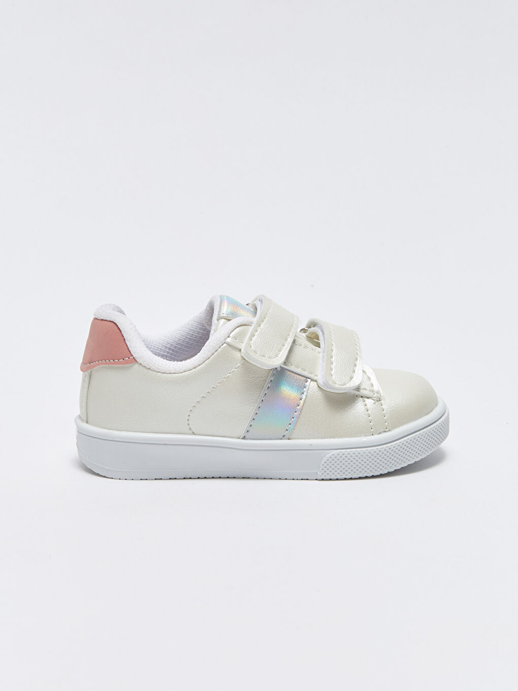 Beyaz Çift Cırtlı Kız Bebek İlk Adım Ayakkabısı-1