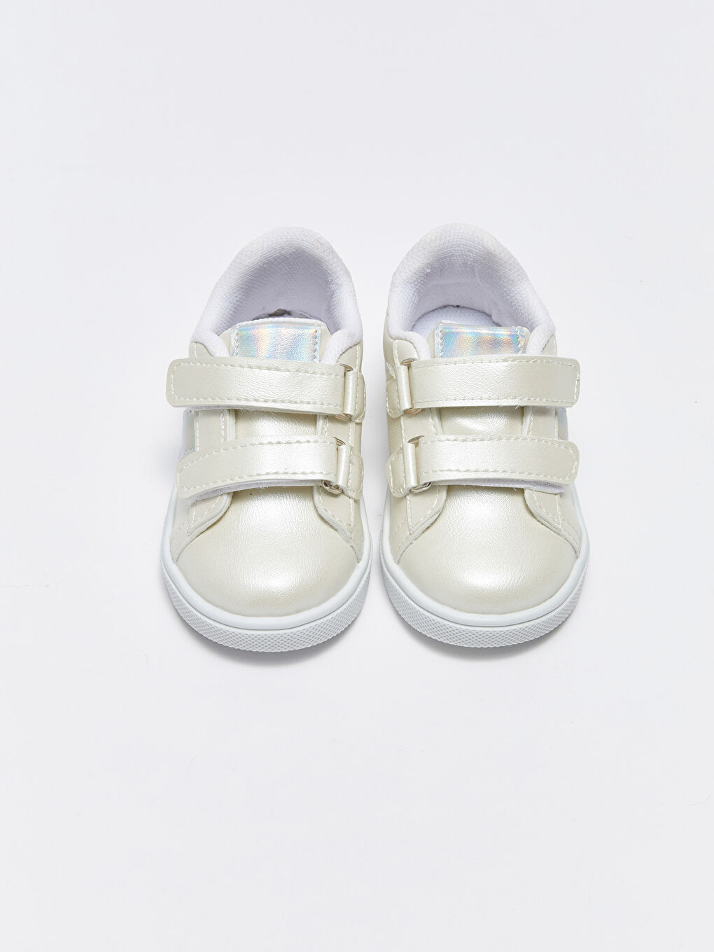 Beyaz Çift Cırtlı Kız Bebek İlk Adım Ayakkabısı-2