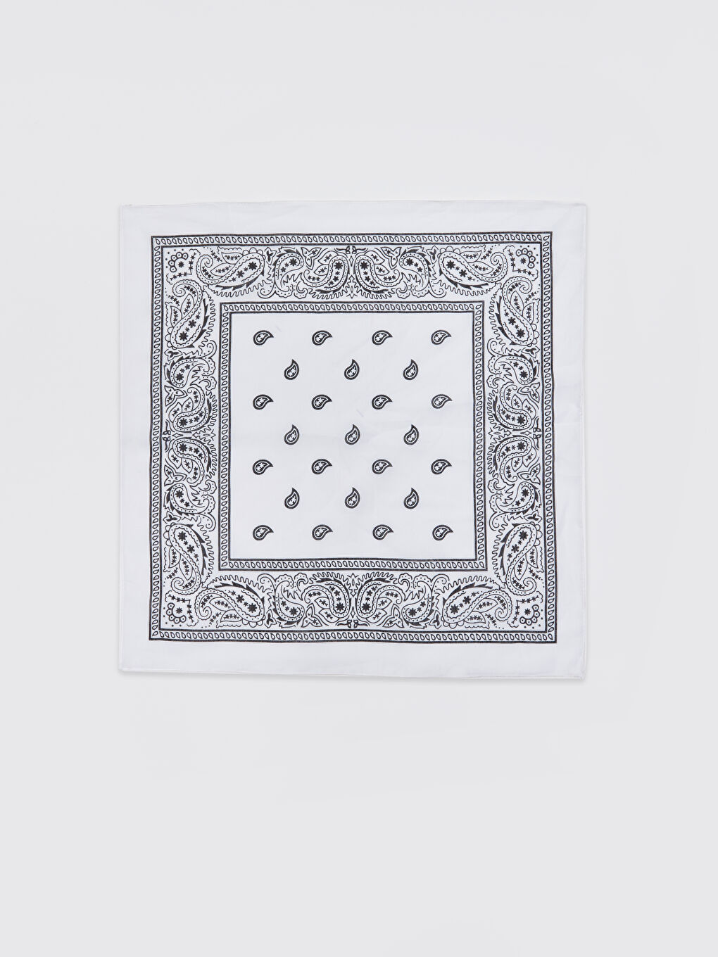 Beyaz Desenli Kadın Bandana-6