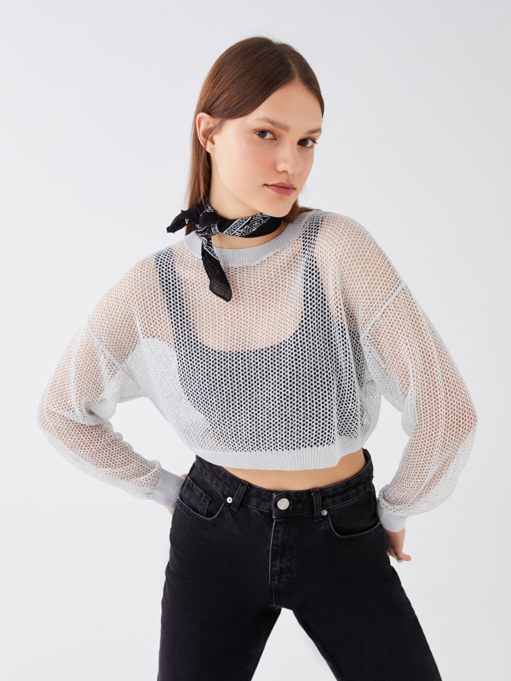 Siyah Desenli Kadın Bandana