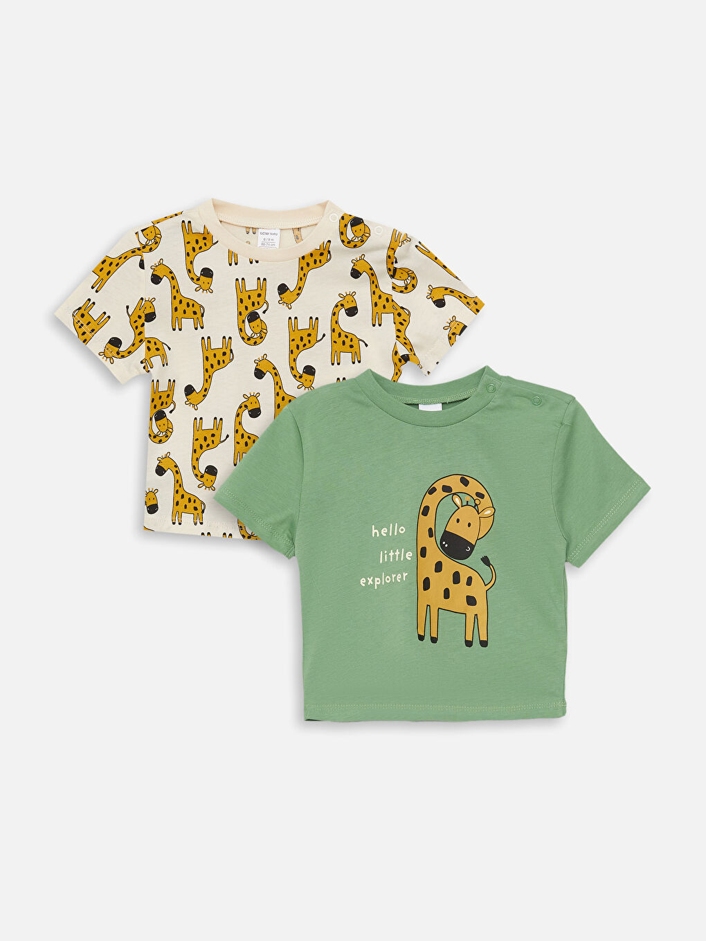 LCW baby Rundhalsausschnitt Kurzarm Baby Jungen T-Shirt 2er-Pack -S3EP97Z1-GMQ