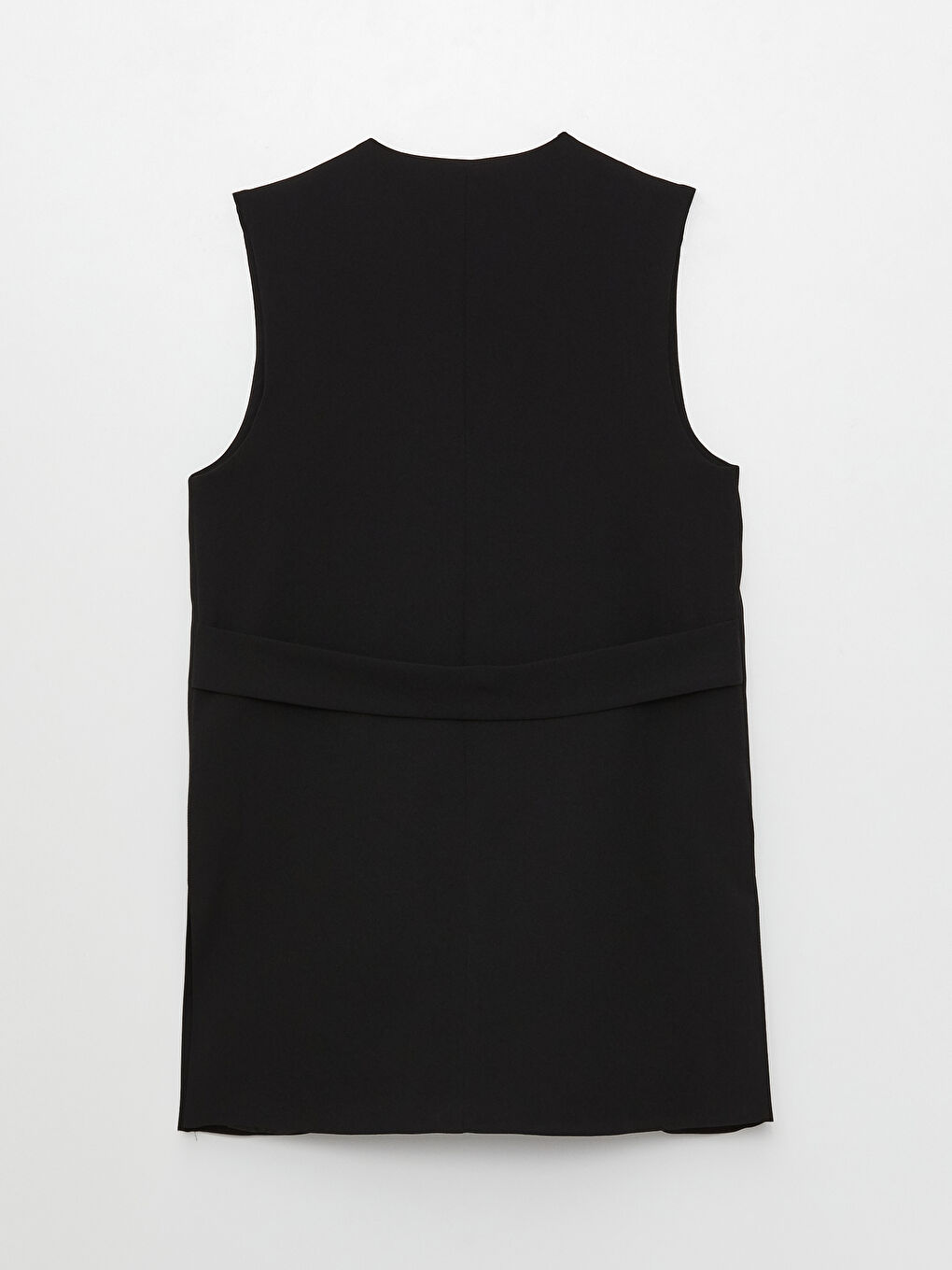 Siyah Kadın V Yaka Düz Yelek-6