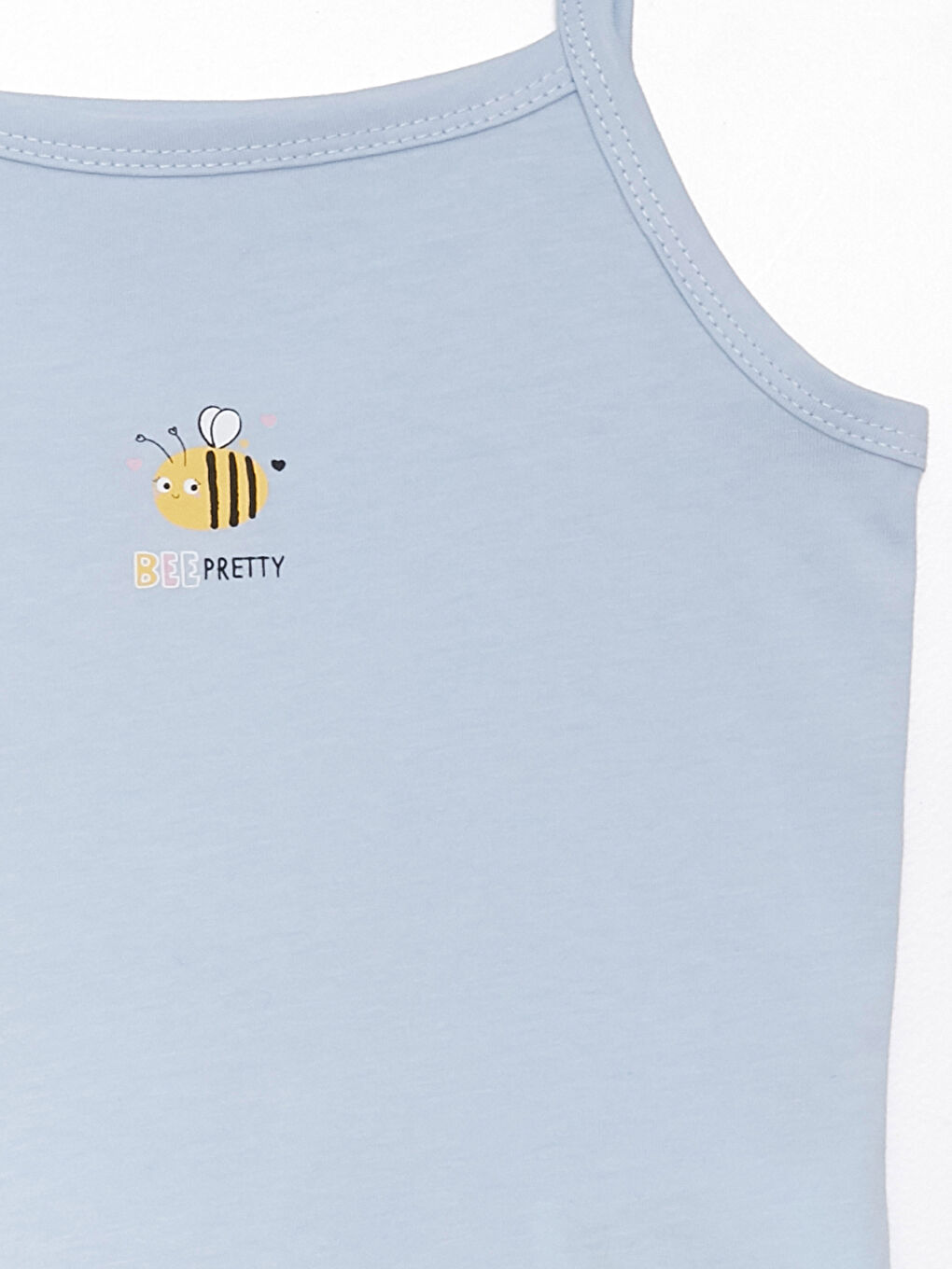 تيشيرت بحمالات بياقة مربعة للبنات الرضع-2