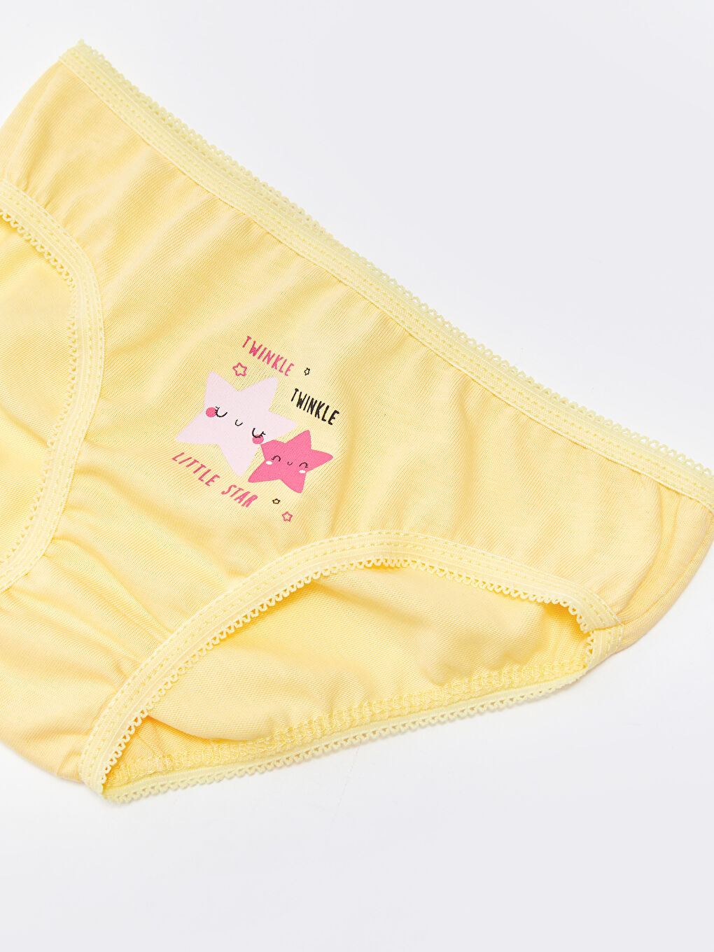 Sarı Beli Lastikli Baskılı Kız Bebek Külot-2