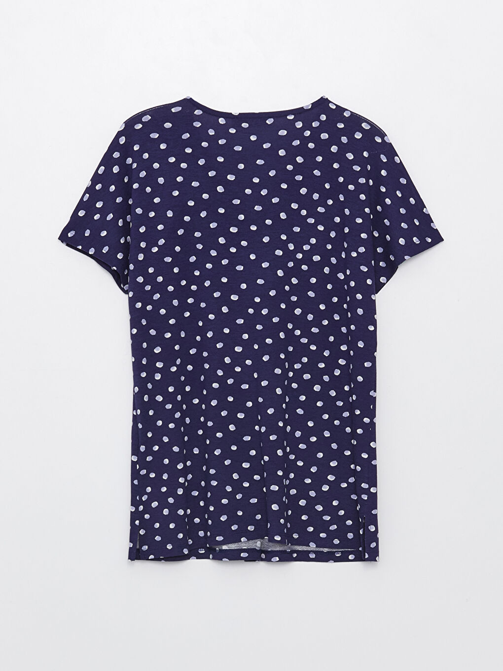 V-Neck Patterned Short Sleeve Women's T-Shirt-6