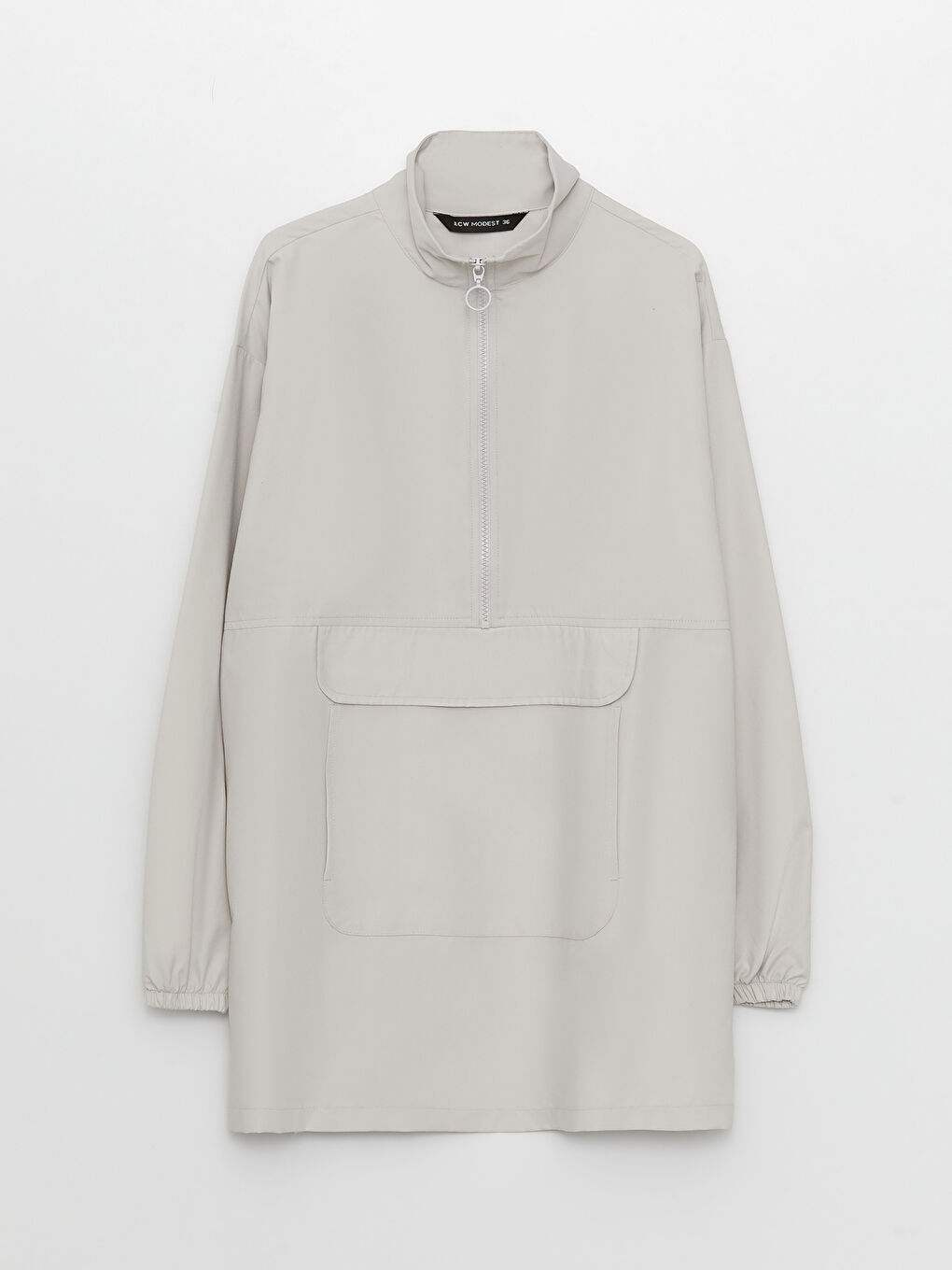 Funnel Neck Plain Long Sleeve Women's Tunic-5