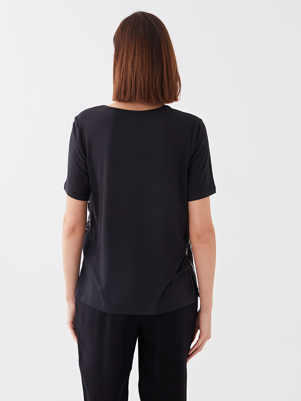 LCW Grace Crew Neck Floral Short Sleeve Women's T-Shirt -S3EQ44Z8-CVL