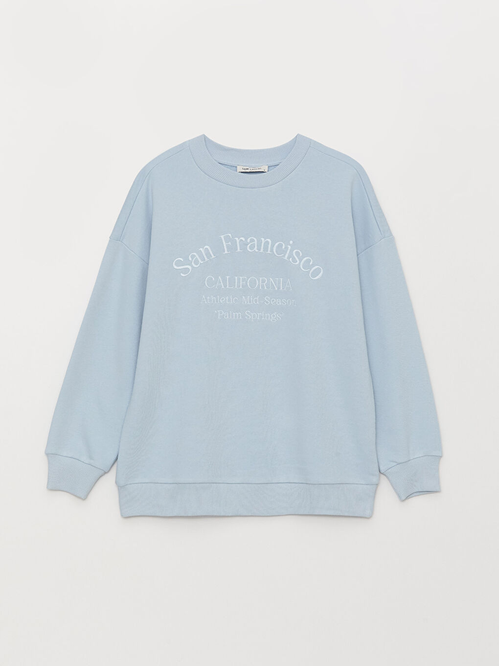 Crew Neck Printed Long Sleeve Women's Sweatshirt-5