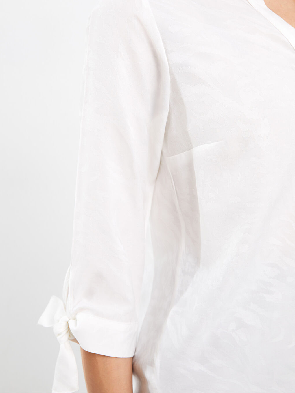 Women's Notch Neck Plain Shirt-3