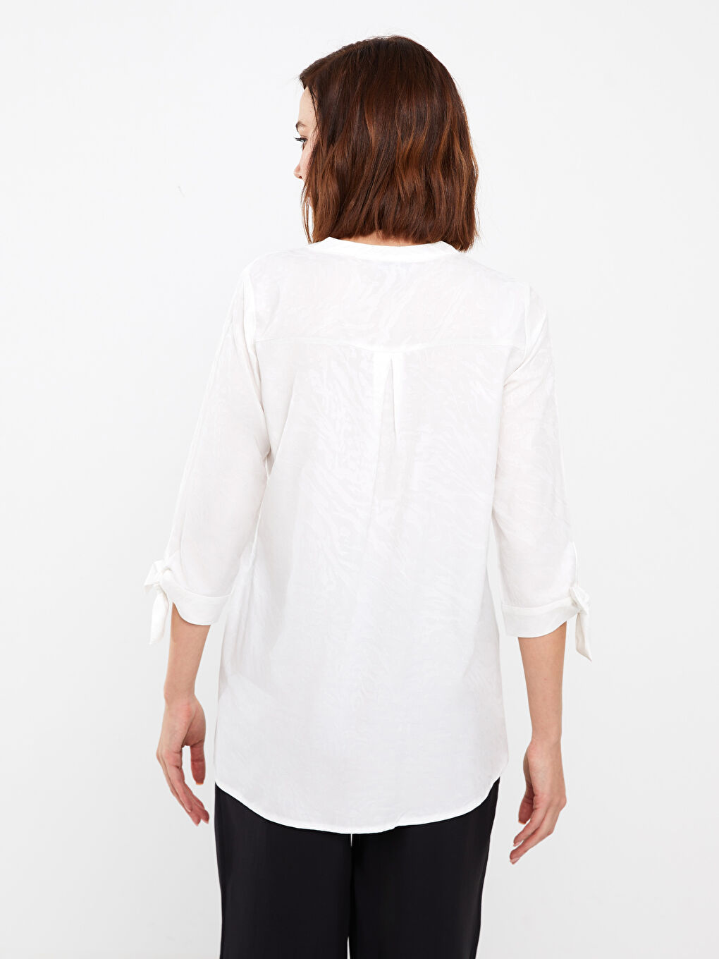 Women's Notch Neck Plain Shirt-4