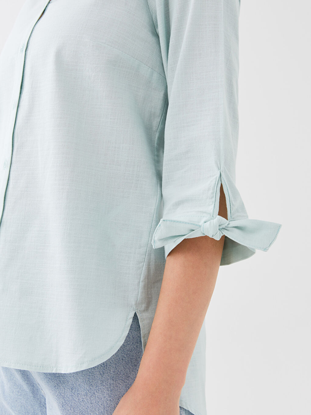 Women's Notch Neck Plain Shirt-3