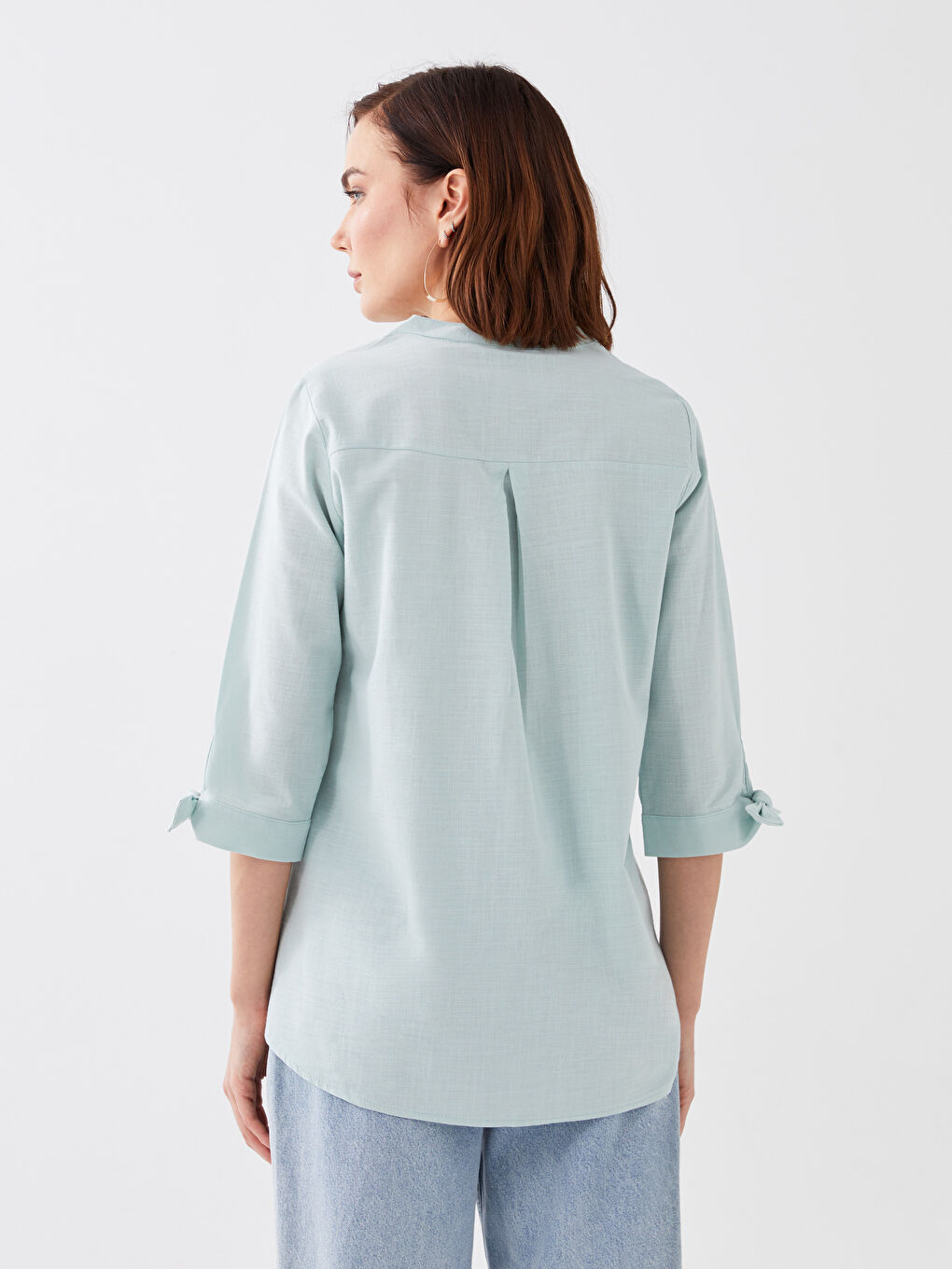 Women's Notch Neck Plain Shirt-4