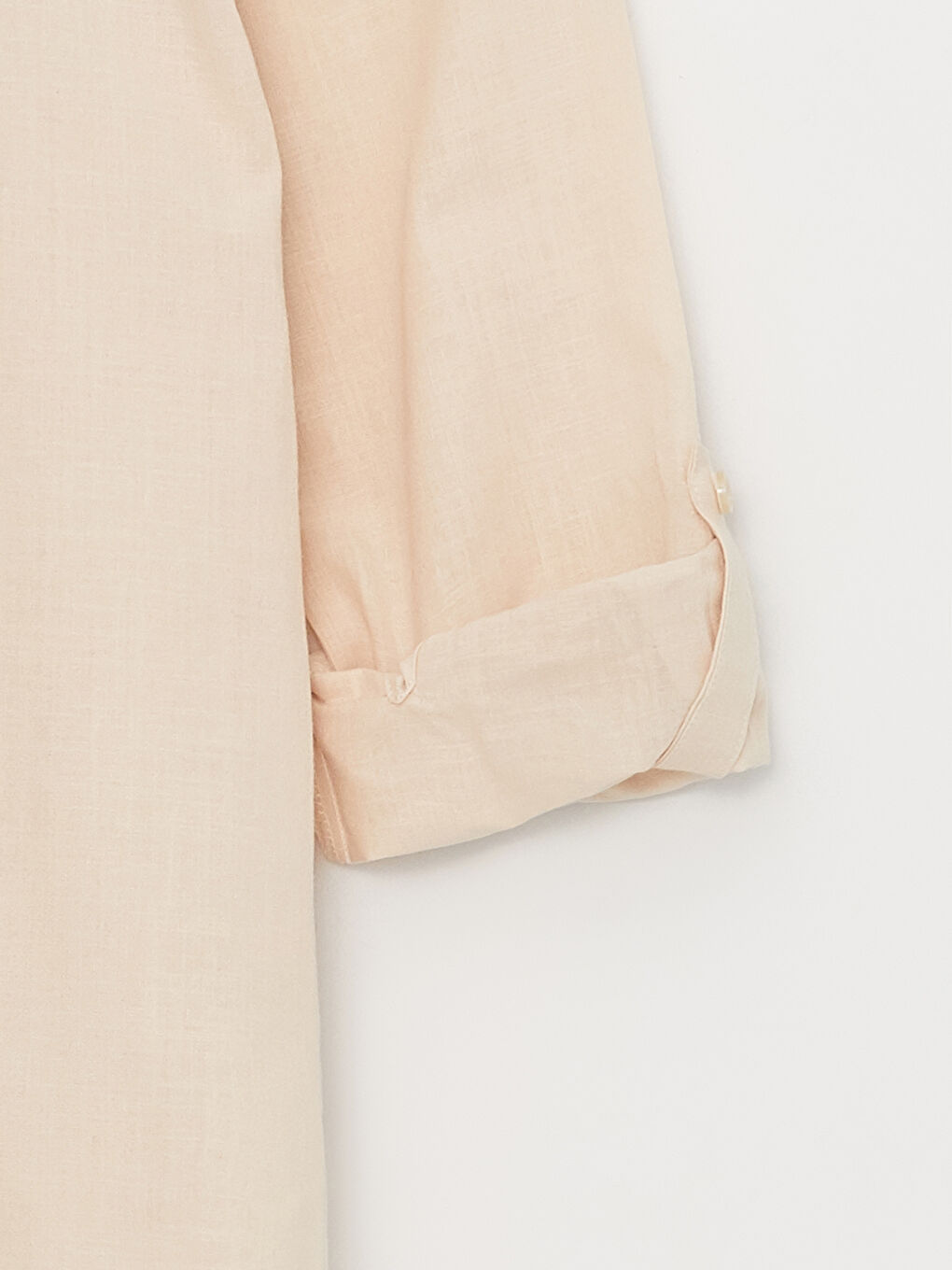 Ekru Kaçık Yaka Nakışlı Uzun Kollu Kadın Gömlek-7