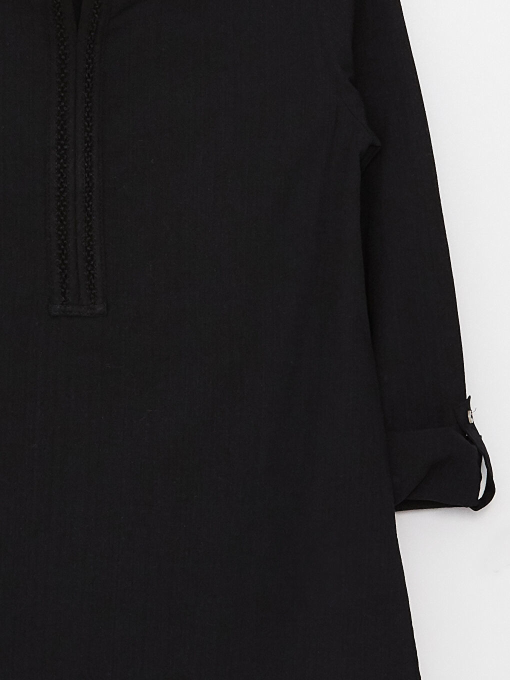 Siyah Kaçık Yaka Dantel Detaylı Uzun Kollu Kadın Bluz-7