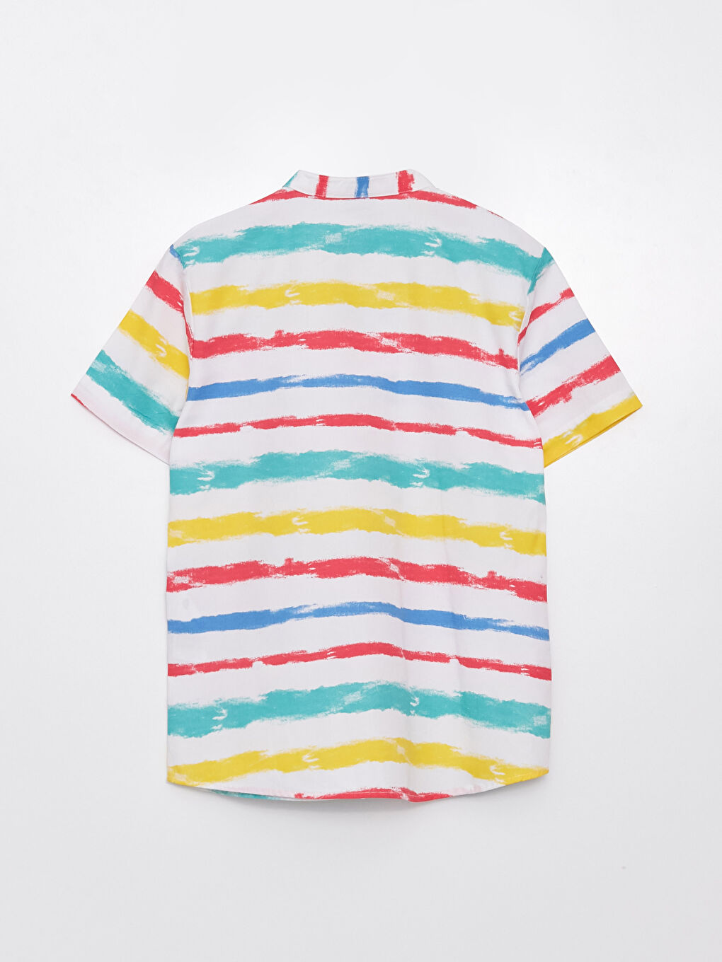 LCW ECO Grandad Collar Striped Short Sleeve Boys' Shirt -S3EQ86Z4-V0L