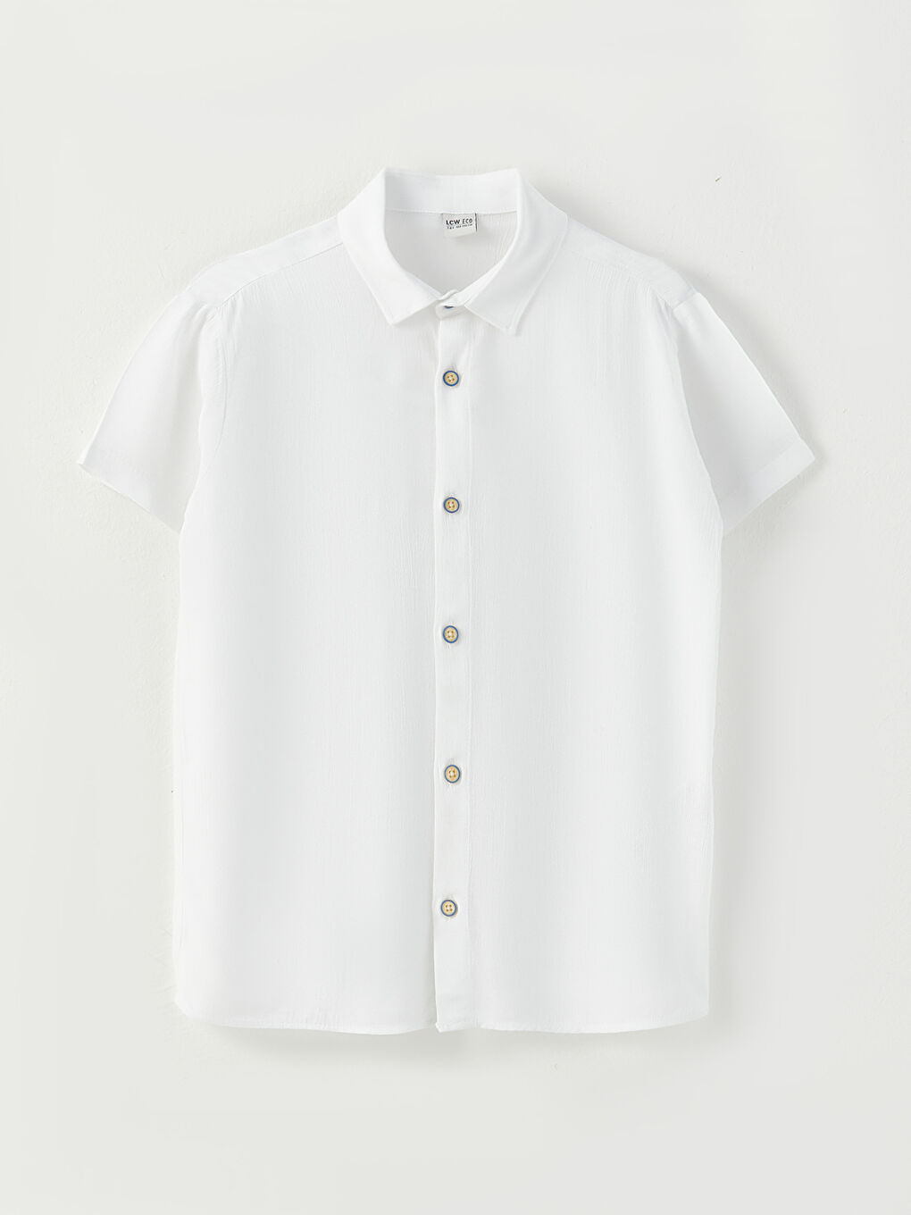 Beyaz Basic Kısa Kollu Erkek Çocuk Gömlek