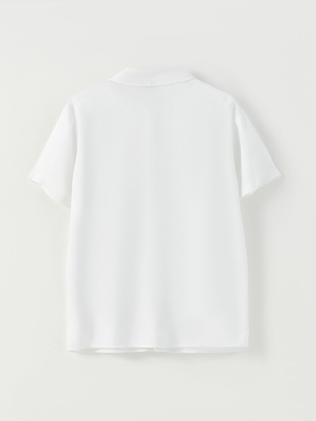 Beyaz Basic Kısa Kollu Erkek Çocuk Gömlek-1
