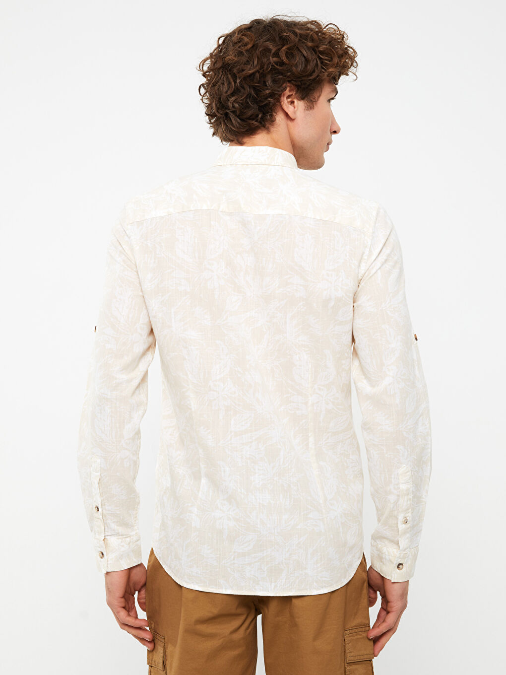 Рубашка мужская с длинным рукавом из поплина экстра узкого кроя-4