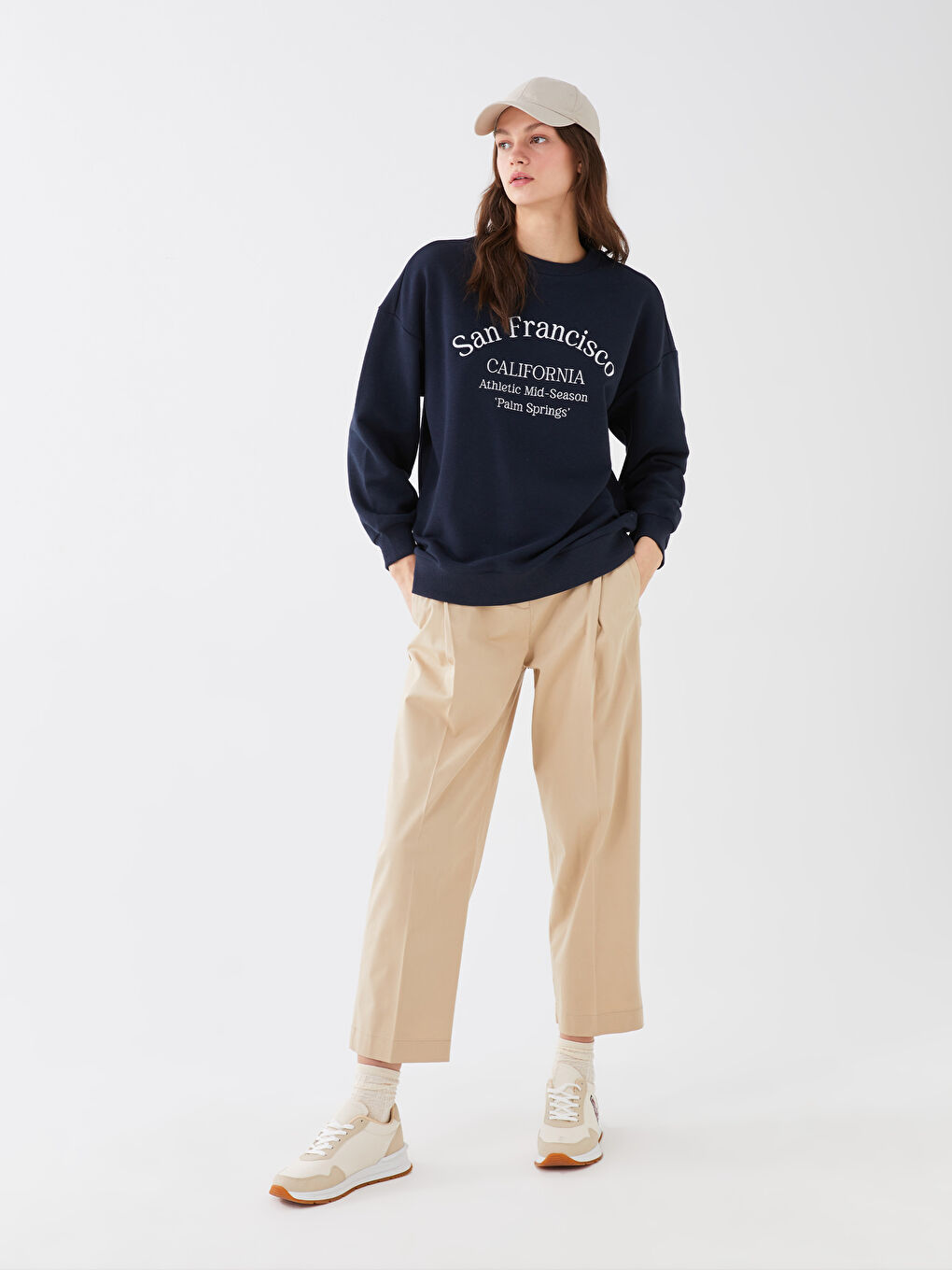 Žena TAMNO PLAVA Majica s kapuljačom/Dukserica-4