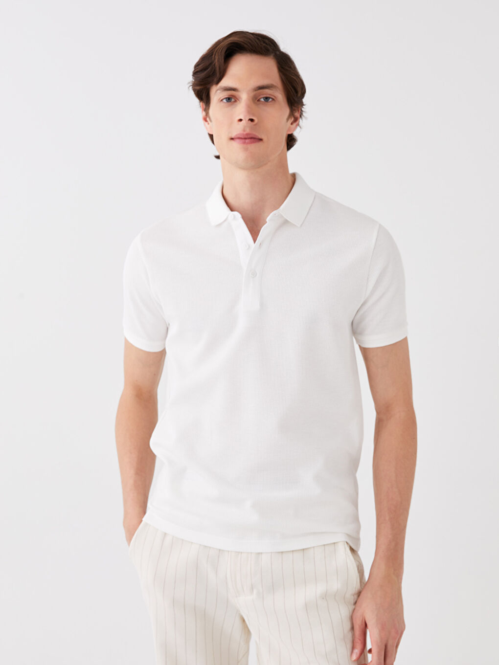 Tricou cu Guler Polo și Mânecă Scurtă pentru Bărbați-1