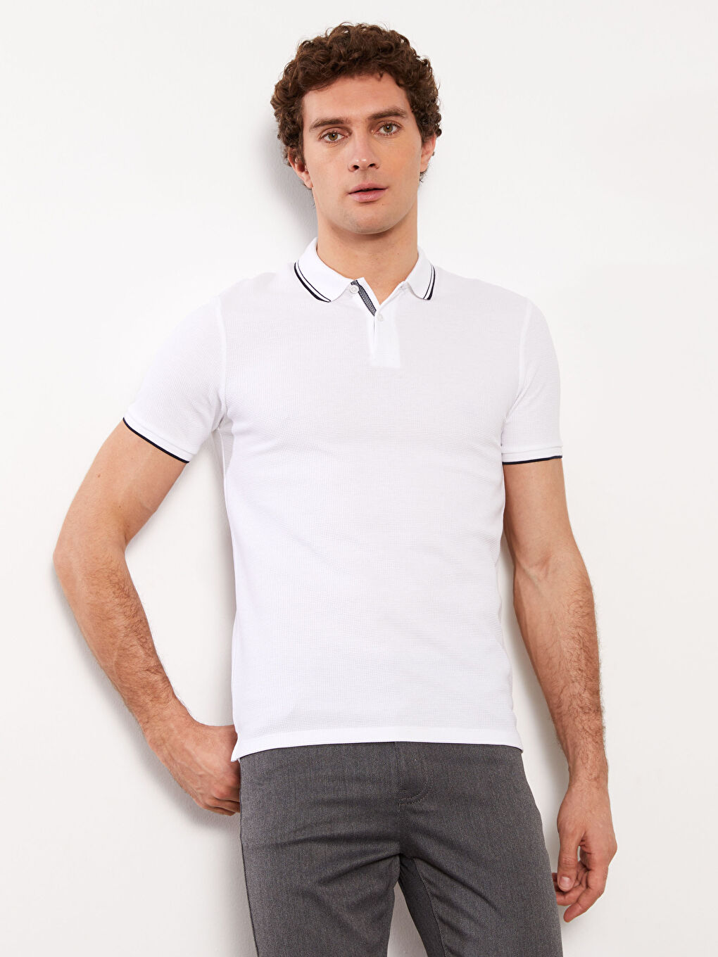 Polo Neck Short Sleeve Men's T-Shirt -S3ER47Z8-Q6K