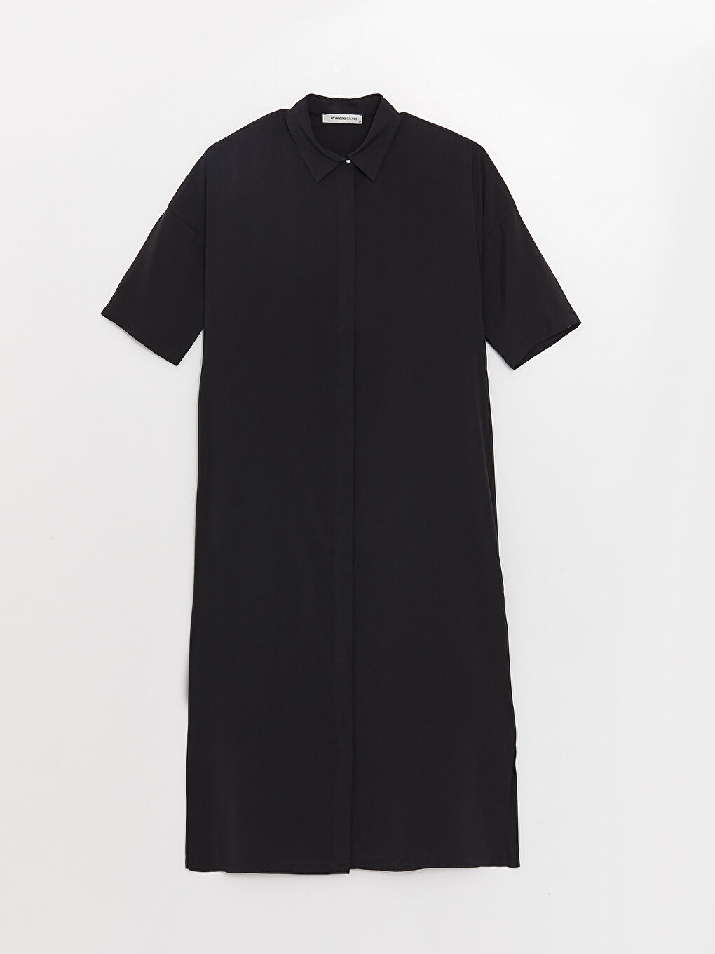 Straight Short Sleeve Linen Look Women's Shirt Dress -S3ER65Z8-CVL