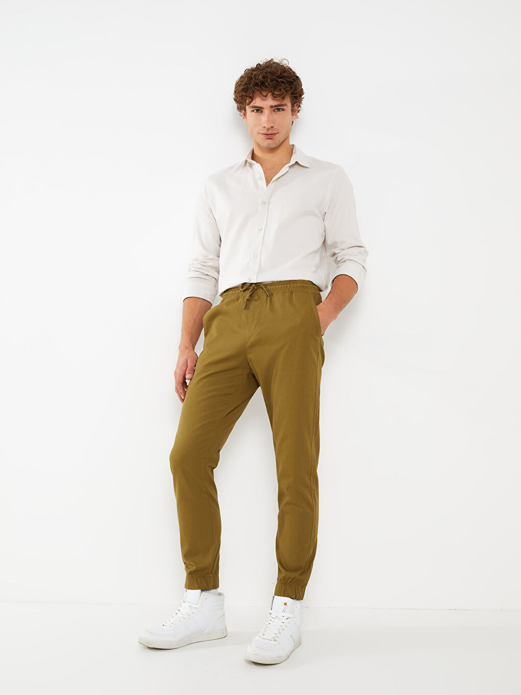 LCW ECO Haki Slim Fit Erkek Jogger Pantolon