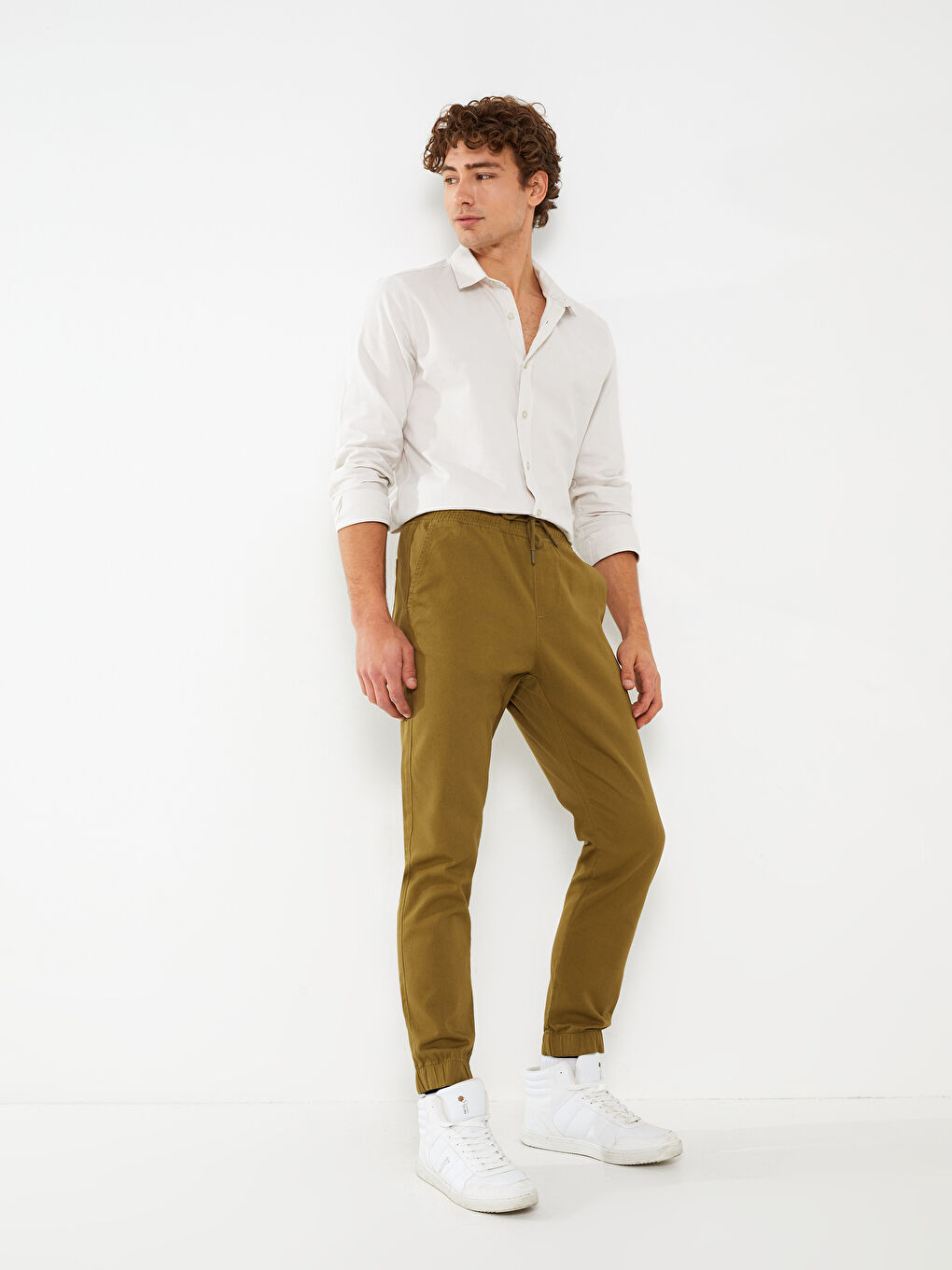 LCW ECO Haki Slim Fit Erkek Jogger Pantolon - 1